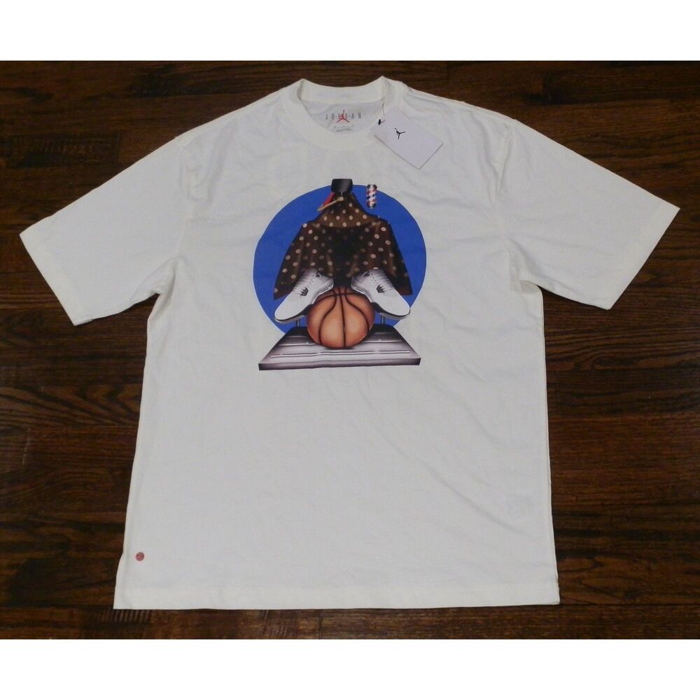 NWT White Air Jordan Barbershop Flight T-Shirt Mens Size Medium
